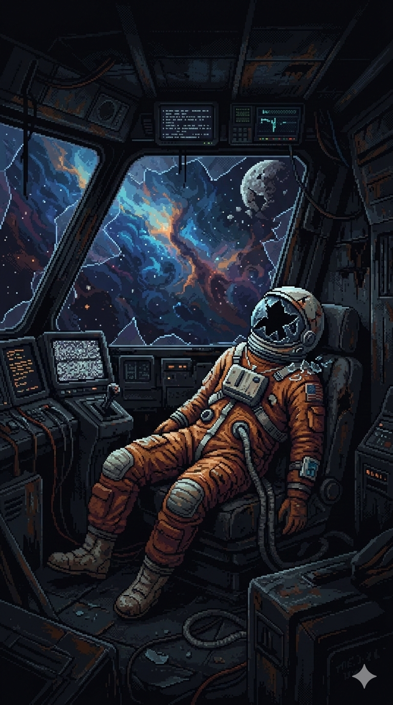 Signal Lost: Astronaut Perished in the Void | 16-Bit Pixel Art