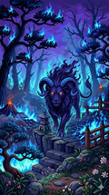 Ram-Lion Chimera | 32-bit Pixel Art Style