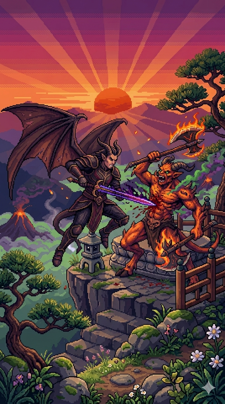 Infernal Rivals: Devil vs Demon | 32-bit Pixel Art Clash